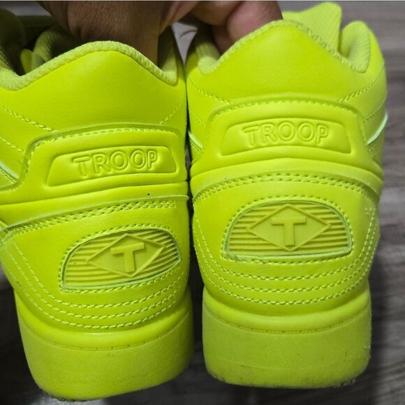 Troop Kid's Crown Mid Sneakers Grade-School Neon Green/ Yellow Sz 5 - Picture 5 of 10